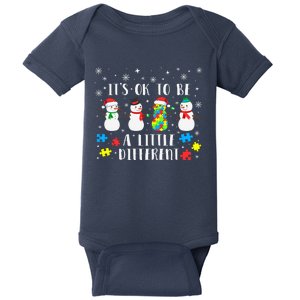 Motivational It's Ok To Be Different Autism Awareness, Christmas Autism Puzzles Baby Bodysuit