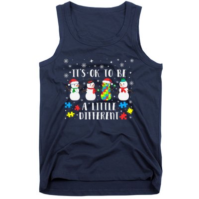 Motivational It's Ok To Be Different Autism Awareness, Christmas Autism Puzzles Tank Top