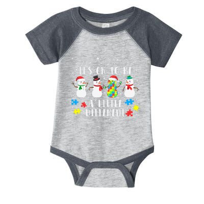 Motivational It's Ok To Be Different Autism Awareness, Christmas Autism Puzzles Infant Baby Jersey Bodysuit