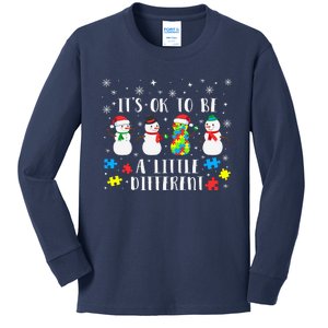 Motivational It's Ok To Be Different Autism Awareness, Christmas Autism Puzzles Kids Long Sleeve Shirt