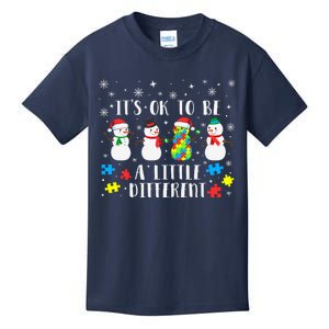 Motivational It's Ok To Be Different Autism Awareness, Christmas Autism Puzzles Kids T-Shirt