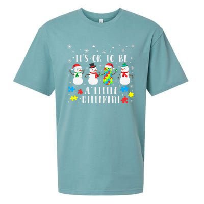 Motivational It's Ok To Be Different Autism Awareness, Christmas Autism Puzzles Sueded Cloud Jersey T-Shirt