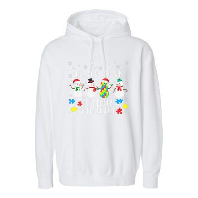 Motivational It's Ok To Be Different Autism Awareness, Christmas Autism Puzzles Garment-Dyed Fleece Hoodie