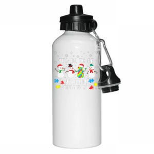 Motivational It's Ok To Be Different Autism Awareness, Christmas Autism Puzzles Aluminum Water Bottle