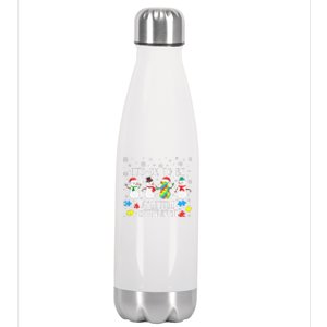 Motivational It's Ok To Be Different Autism Awareness, Christmas Autism Puzzles Stainless Steel Insulated Water Bottle