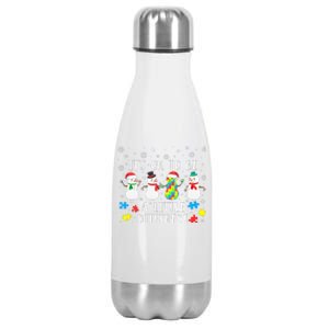 Motivational It's Ok To Be Different Autism Awareness, Christmas Autism Puzzles Stainless Steel Insulated Water Bottle