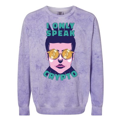 Male I Only Speak Crypto Colorblast Crewneck Sweatshirt