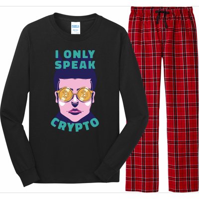 Male I Only Speak Crypto Long Sleeve Pajama Set