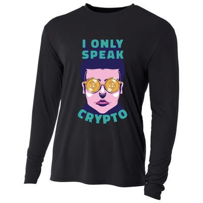 Male I Only Speak Crypto Cooling Performance Long Sleeve Crew