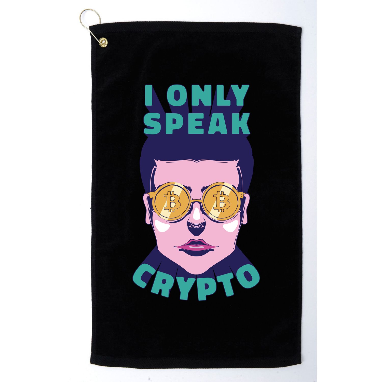 Male I Only Speak Crypto Golf Towel