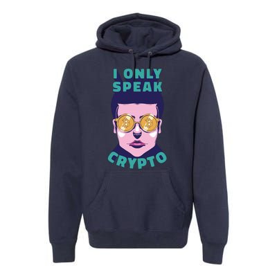 Male I Only Speak Crypto Premium Hoodie