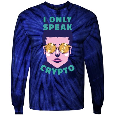 Male I Only Speak Crypto Tie-Dye Long Sleeve Shirt