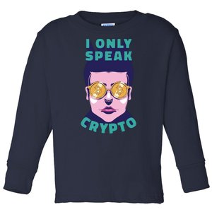 Male I Only Speak Crypto Toddler Long Sleeve Shirt