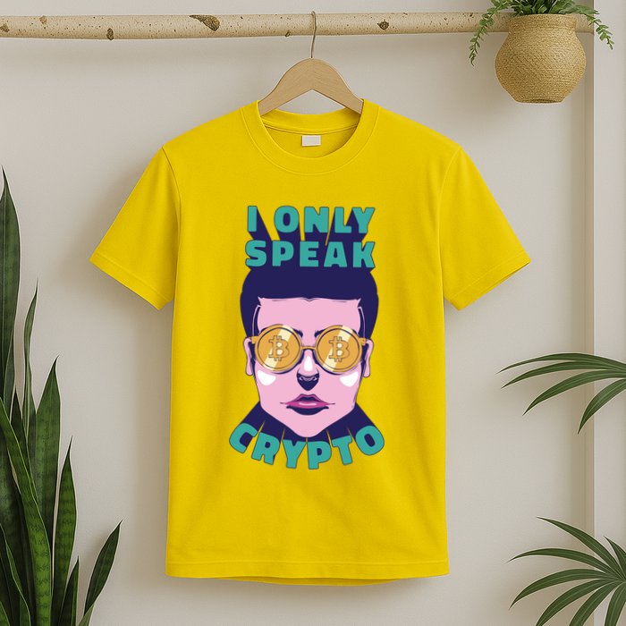 Male I Only Speak Crypto T-Shirt