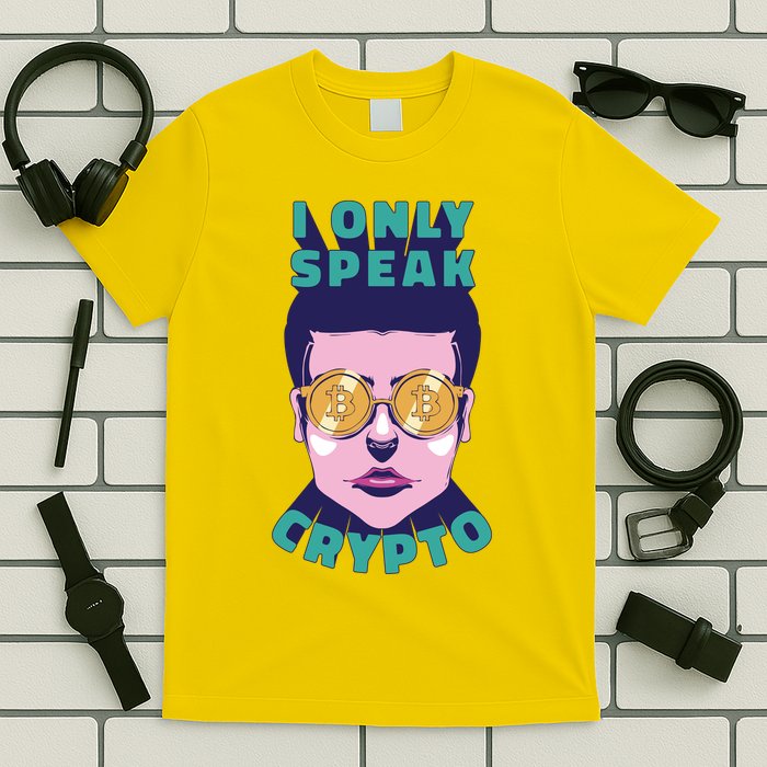 Male I Only Speak Crypto T-Shirt