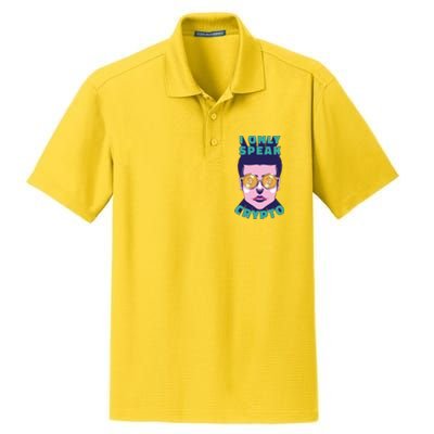 Male I Only Speak Crypto Dry Zone Grid Polo