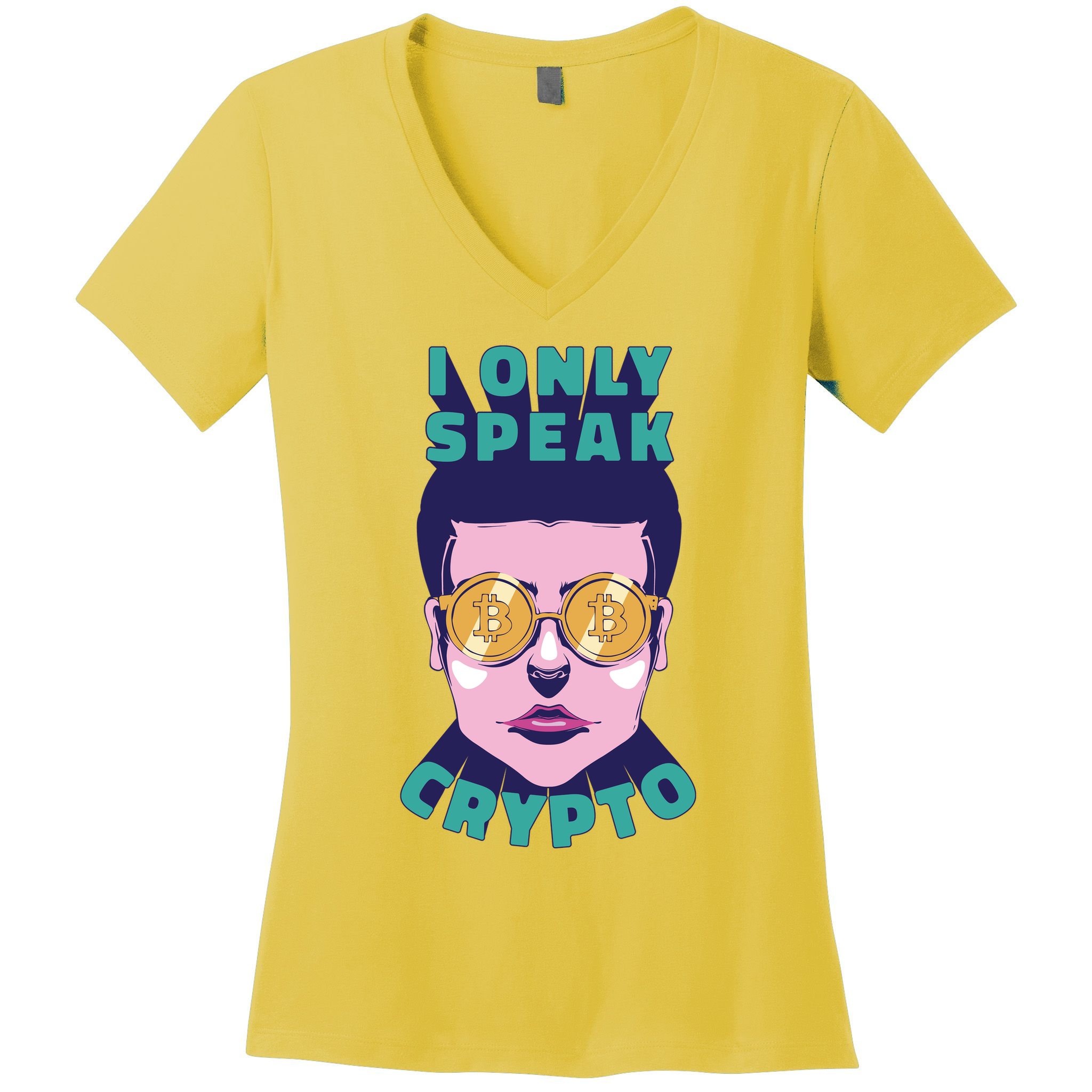 Male I Only Speak Crypto Women's V-Neck T-Shirt