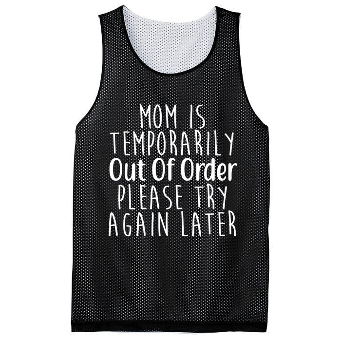 Mom Is Out Of Order Funny Mesh Reversible Basketball Jersey Tank
