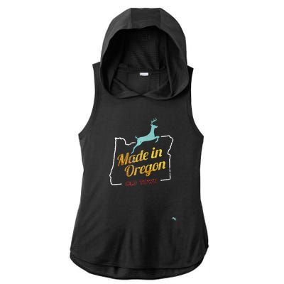 Made In Oregon Stag Ladies PosiCharge Tri-Blend Wicking Draft Hoodie Tank