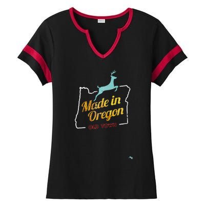 Made In Oregon Stag Ladies Halftime Notch Neck Tee