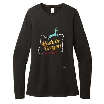 Made In Oregon Stag Womens CVC Long Sleeve Shirt