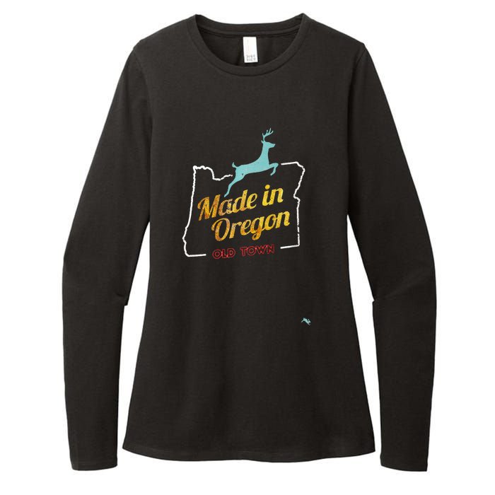 Made In Oregon Stag Womens CVC Long Sleeve Shirt