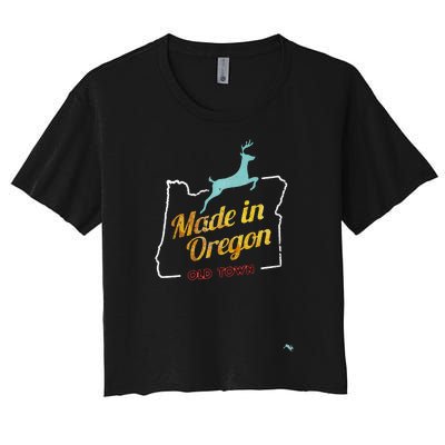 Made In Oregon Stag Women's Crop Top Tee