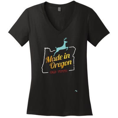 Made In Oregon Stag Women's V-Neck T-Shirt