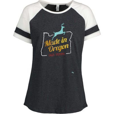 Made In Oregon Stag Enza Ladies Jersey Colorblock Tee