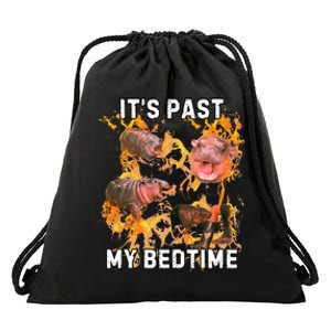 Moodeng ItS Past My Bed Time Funny Moodeng Drawstring Bag