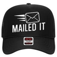 Mailed It Postman Gift For Mail Carrier Workers High Crown Mesh Back Trucker Hat