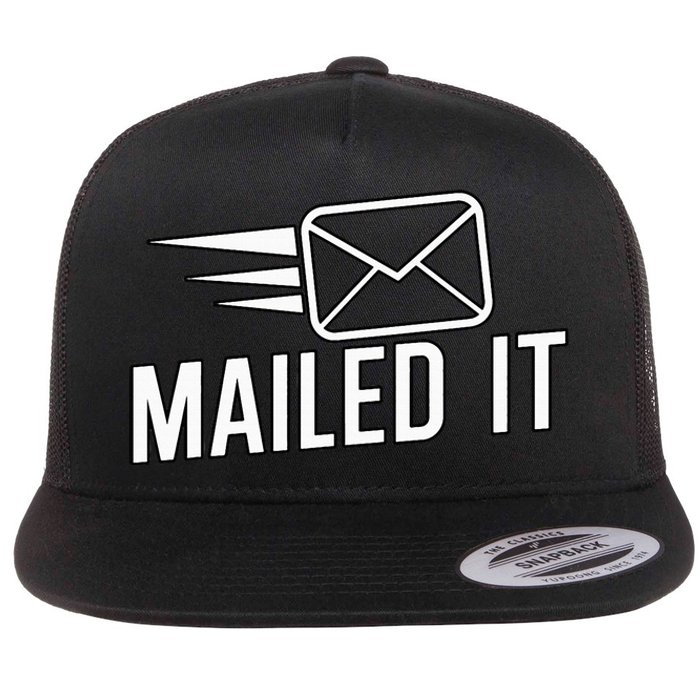 Mailed It Postman Gift For Mail Carrier Workers Flat Bill Trucker Hat