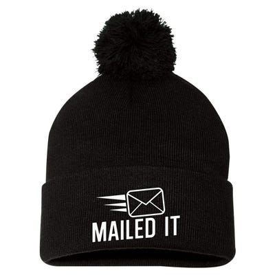 Mailed It Postman Gift For Mail Carrier Workers Pom Pom 12in Knit Beanie