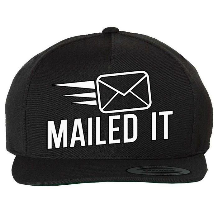 Mailed It Postman Gift For Mail Carrier Workers Wool Snapback Cap