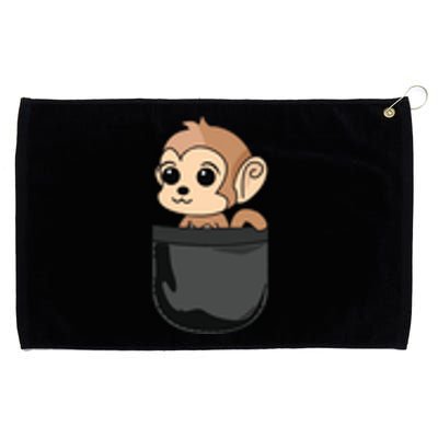 Monkey In Pocket Funny Animal Lover Gift Grommeted Golf Towel