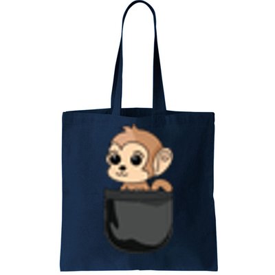 Monkey In Pocket Funny Animal Lover Gift Tote Bag