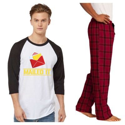 Mailed It Postal Worker Mailman Postman Gift Raglan Sleeve Pajama Set