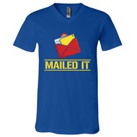 Mailed It Postal Worker Mailman Postman Gift V-Neck T-Shirt