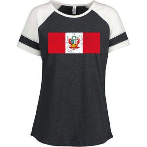 Made In Peru A Long Time Ago Funny Peruvian Pride Flag Enza Ladies Jersey Colorblock Tee