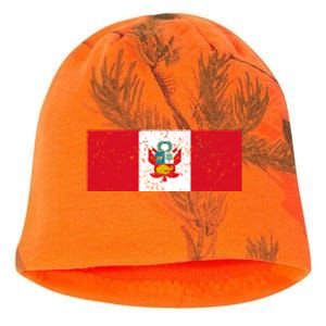 Made In Peru A Long Time Ago Funny Peruvian Pride Flag Kati - Camo Knit Beanie