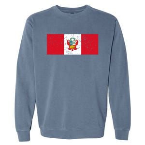 Made In Peru A Long Time Ago Funny Peruvian Pride Flag Garment-Dyed Sweatshirt