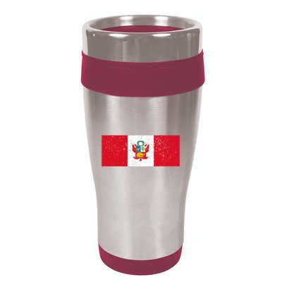 Made In Peru A Long Time Ago Funny Peruvian Pride Flag 16oz Travel Tumbler