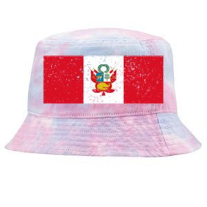 Made In Peru A Long Time Ago Funny Peruvian Pride Flag Tie-Dyed Bucket Hat