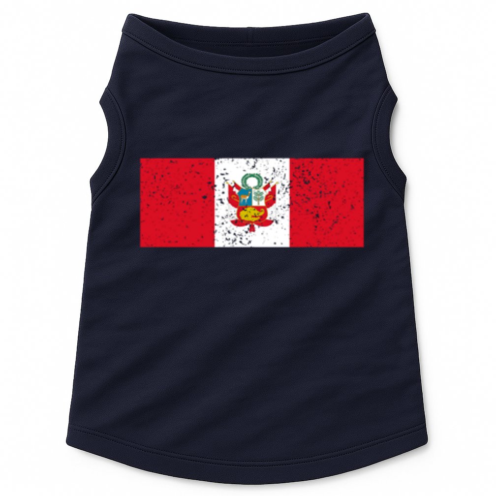 Made In Peru A Long Time Ago Funny Peruvian Pride Flag Doggie Tank