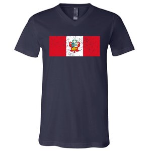 Made In Peru A Long Time Ago Funny Peruvian Pride Flag V-Neck T-Shirt