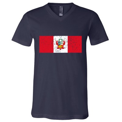 Made In Peru A Long Time Ago Funny Peruvian Pride Flag V-Neck T-Shirt