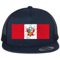 Made In Peru A Long Time Ago Funny Peruvian Pride Flag Flat Bill Trucker Hat