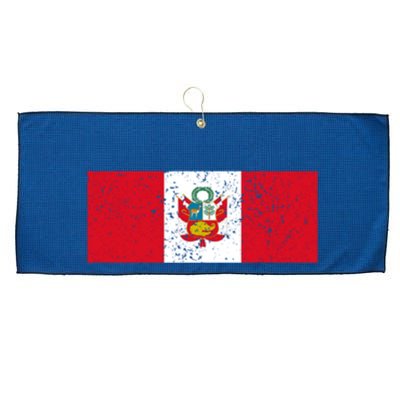 Made In Peru A Long Time Ago Funny Peruvian Pride Flag Large Microfiber Waffle Golf Towel