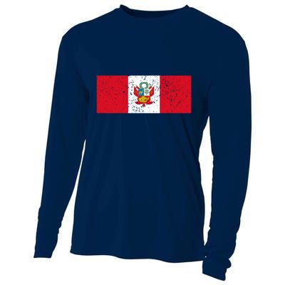 Made In Peru A Long Time Ago Funny Peruvian Pride Flag Cooling Performance Long Sleeve Crew