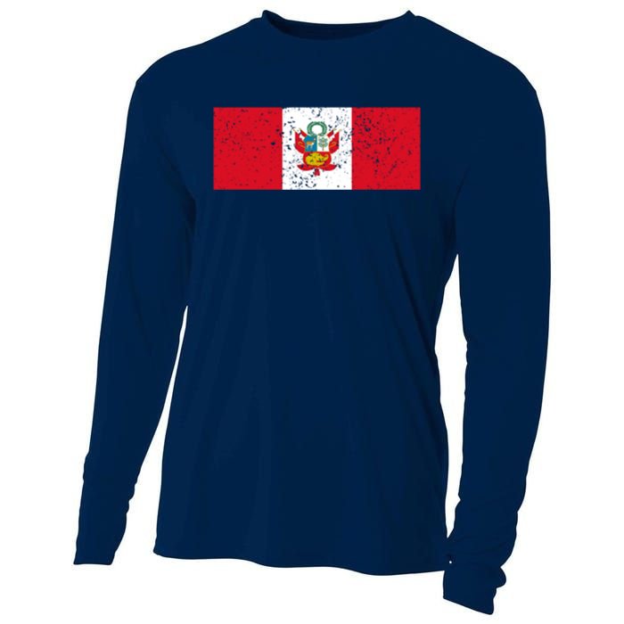 Made In Peru A Long Time Ago Funny Peruvian Pride Flag Cooling Performance Long Sleeve Crew